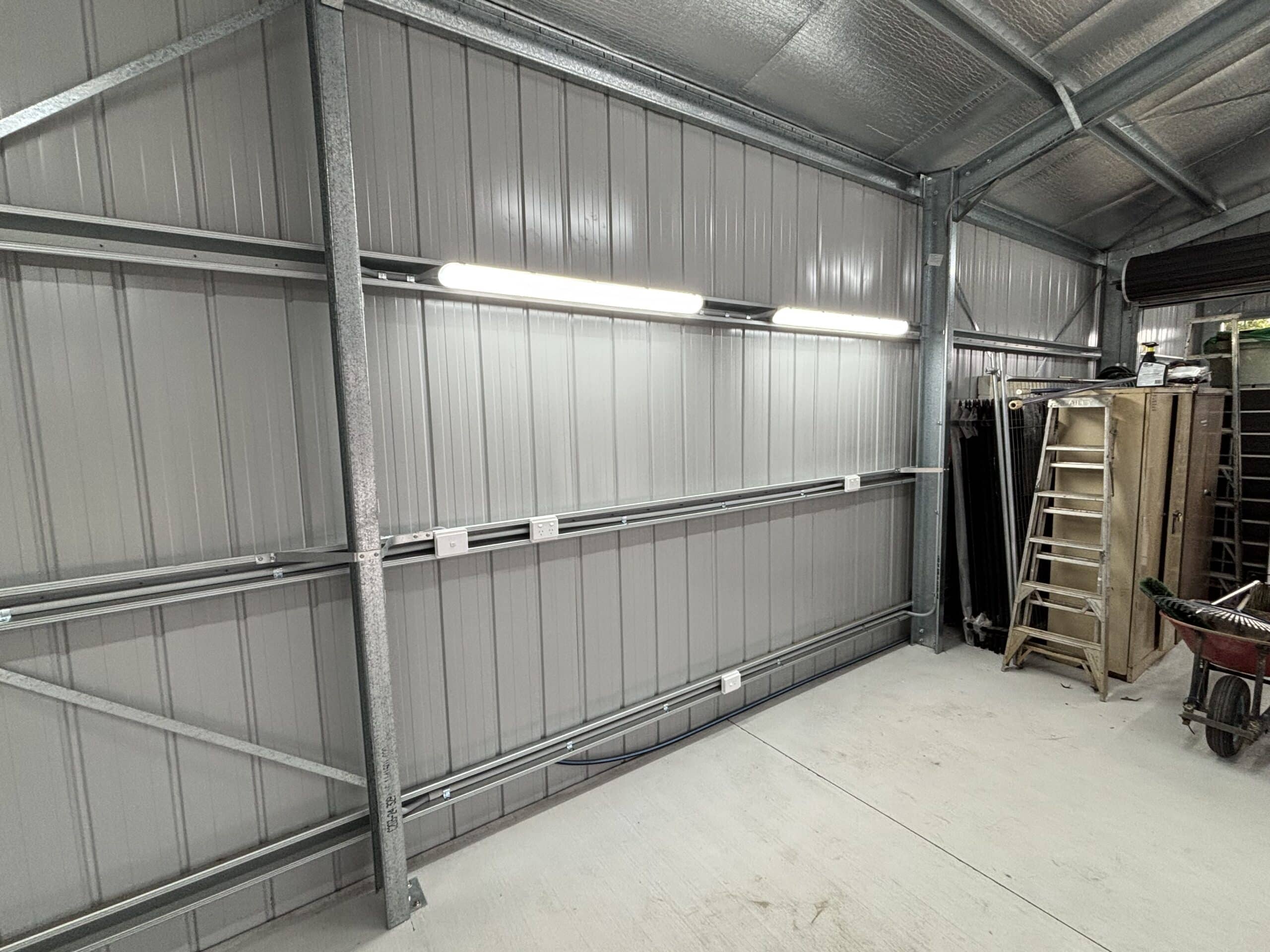 Electrical Shed Wiring of a 4 Bay Shed with LED Batten Lights - HSJ Electrical