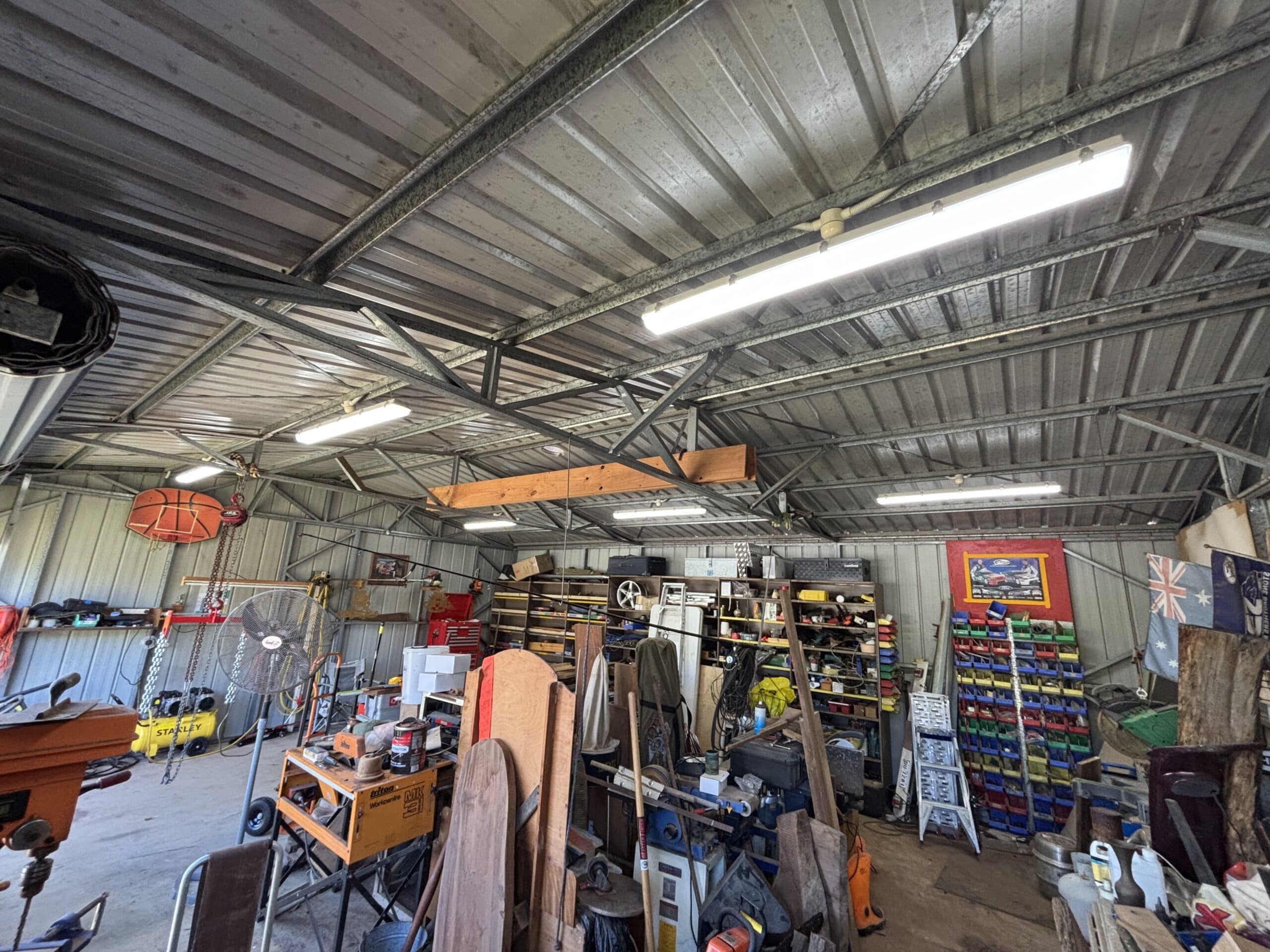 Electrical Shed Wiring of a 4 Bay Shed with LED Batten Lights - HSJ Electrical